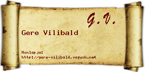 Gere Vilibald névjegykártya